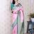 Pink ethnic motifs zari silk blend banarasi saree