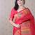 Red woven design zari silk blend handloom kanjeevaram saree