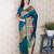 Teal woven design zari silk blend handloom kanjeevaram saree