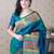 Teal woven design zari silk blend handloom kanjeevaram saree
