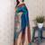 Teal woven design zari silk blend handloom kanjeevaram saree