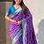 Purple woven design zari silk blend designer banarasi saree