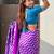 Purple woven design zari silk blend designer banarasi saree