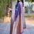 Navy blue woven design zari silk blend handloom banarasi saree