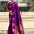 Purple floral zari silk blend designer banarasi saree