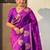Purple floral zari silk blend designer banarasi saree