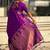 Purple floral zari silk blend designer banarasi saree