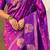 Purple floral zari silk blend designer banarasi saree
