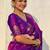 Purple floral zari silk blend designer banarasi saree