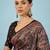 Black ethnic motifs zari silk blend heavy work banarasi saree