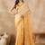 Yellow ombre embroidered satin saree