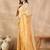 Yellow ombre embroidered satin saree