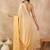 Yellow ombre embroidered satin saree