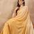 Yellow ombre embroidered satin saree