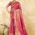 Pink floral zari silk blend designer banarasi saree
