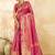 Pink floral zari silk blend designer banarasi saree