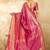 Pink floral zari silk blend designer banarasi saree