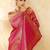 Pink floral zari silk blend designer banarasi saree