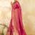 Pink floral zari silk blend designer banarasi saree