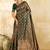 Green paisley zari silk blend designer banarasi saree