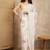 White floral chikankari  georgette saree