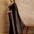 Black floral embroidered  georgette heavy work saree