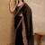Black floral embroidered  georgette heavy work saree