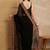 Black floral embroidered  georgette heavy work saree