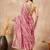 Pink striped sequinned  chiffon designer saree
