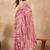 Pink striped sequinned  chiffon designer saree