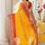 Yellow bandhani embroidered poly chiffon designer bandhani saree