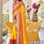 Yellow bandhani embroidered poly chiffon designer bandhani saree