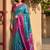 Multicolor ethnic motifs silk blend handloom pochampally saree