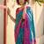 Multicolor ethnic motifs silk blend handloom pochampally saree