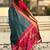 Teal floral zari silk blend designer banarasi saree