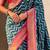 Teal floral zari silk blend designer banarasi saree