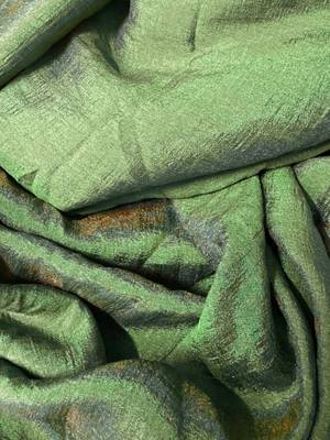 Olive silk cotton saree with blouse piece 5