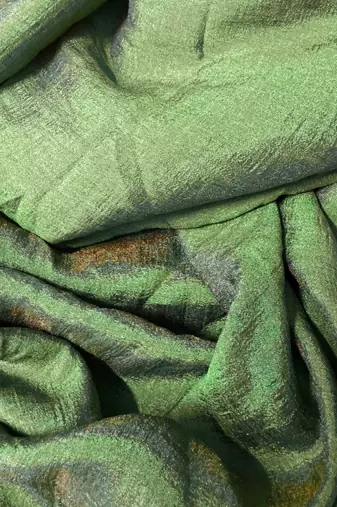 Olive silk cotton saree with blouse piece