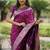 Purple woven design zari silk blend handloom banarasi saree