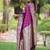 Purple woven design zari silk blend handloom banarasi saree