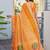Orange bandhani embroidered poly chiffon designer bandhani saree