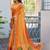 Orange bandhani embroidered poly chiffon designer bandhani saree