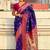 Purple ethnic motifs zari silk blend paithani saree