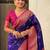 Purple ethnic motifs zari silk blend paithani saree