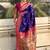 Purple ethnic motifs zari silk blend paithani saree