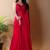 Red irsia solid shimmer georgette silk party wear sarees