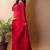 Red irsia solid shimmer georgette silk party wear sarees