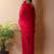 Red irsia solid shimmer georgette silk party wear sarees