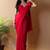 Red irsia solid shimmer georgette silk party wear sarees