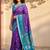 Purple ethnic motifs silk blend handloom pochampally saree